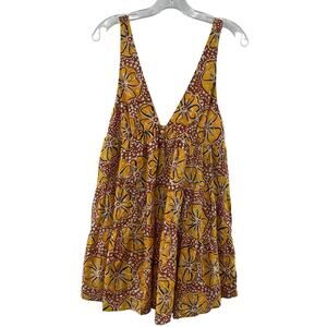 Urban Outfitters Floral Button Down Shirt - Brown and Yellow